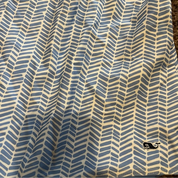 NWT Vineyard Vines XL One Piece Swimsuit Chevron Geo Bayside Blue White $90 - Picture 5 of 8